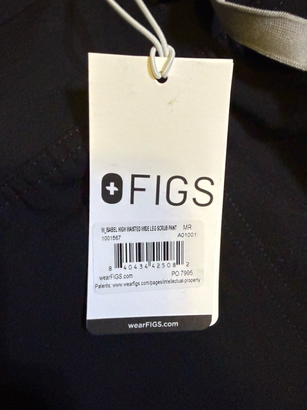 FIGS High Waisted Isabel Wide Leg Scrub Pants black size medium M NEW - Picture 4 of 4